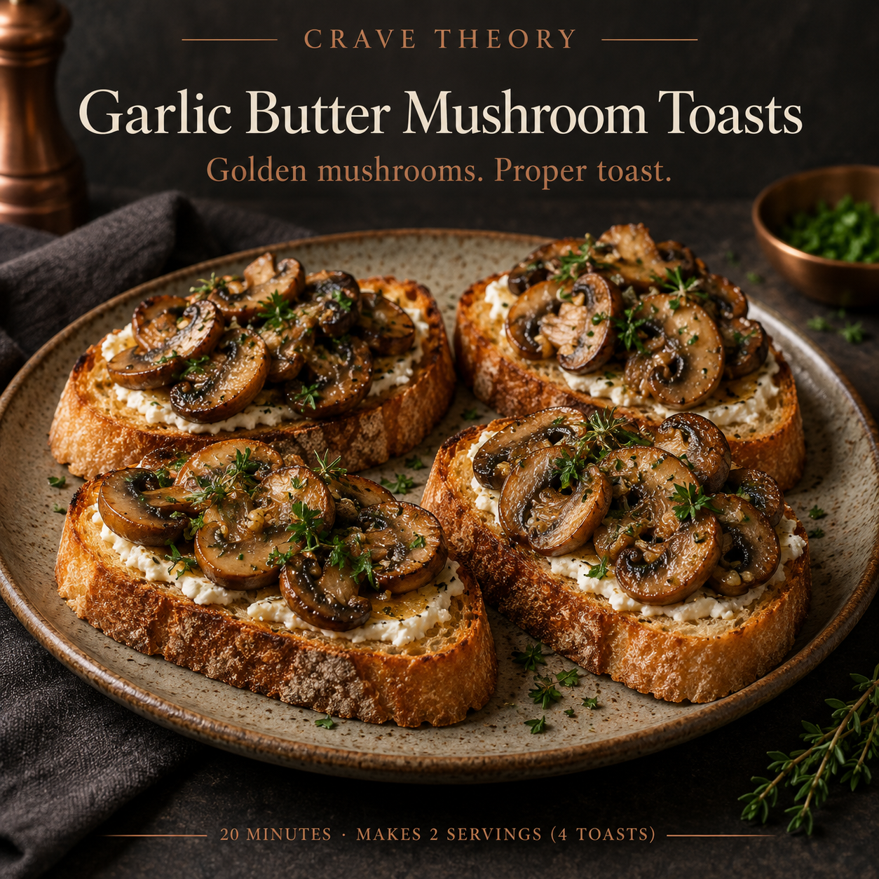 Garlic Butter Mushroom Toasts — recipe cover