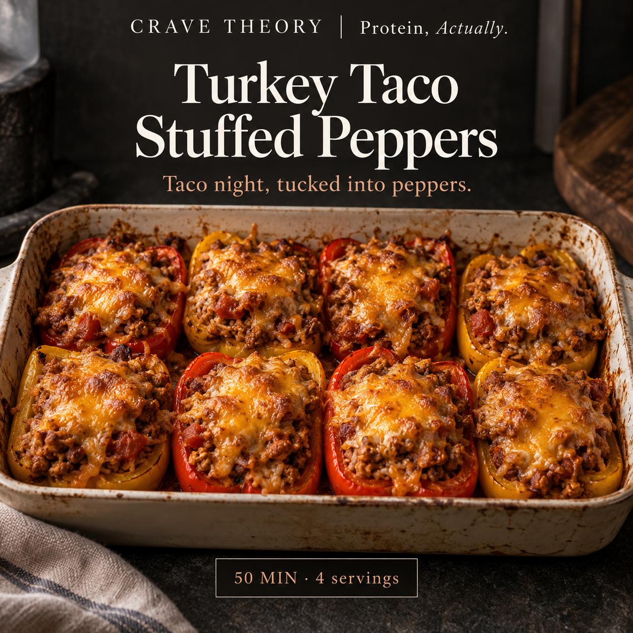 Turkey Taco Stuffed Peppers — recipe cover