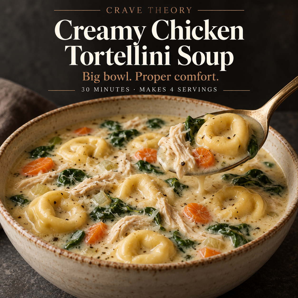 Creamy Chicken Tortellini Soup — recipe cover