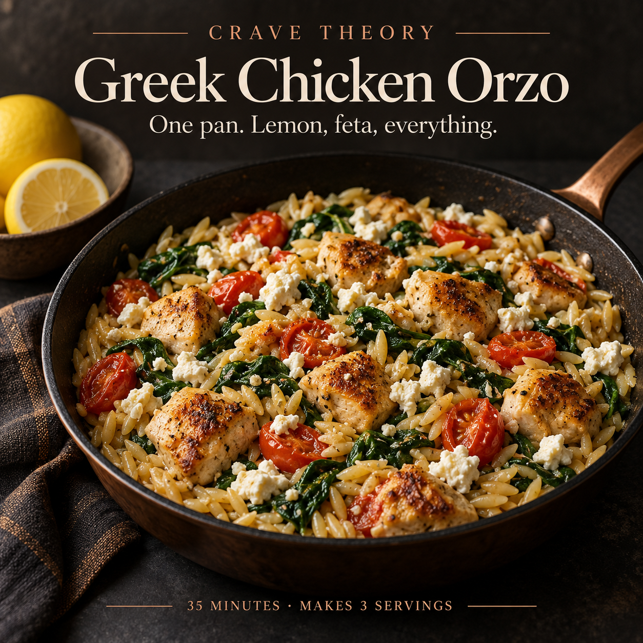 Greek Chicken Orzo — recipe cover