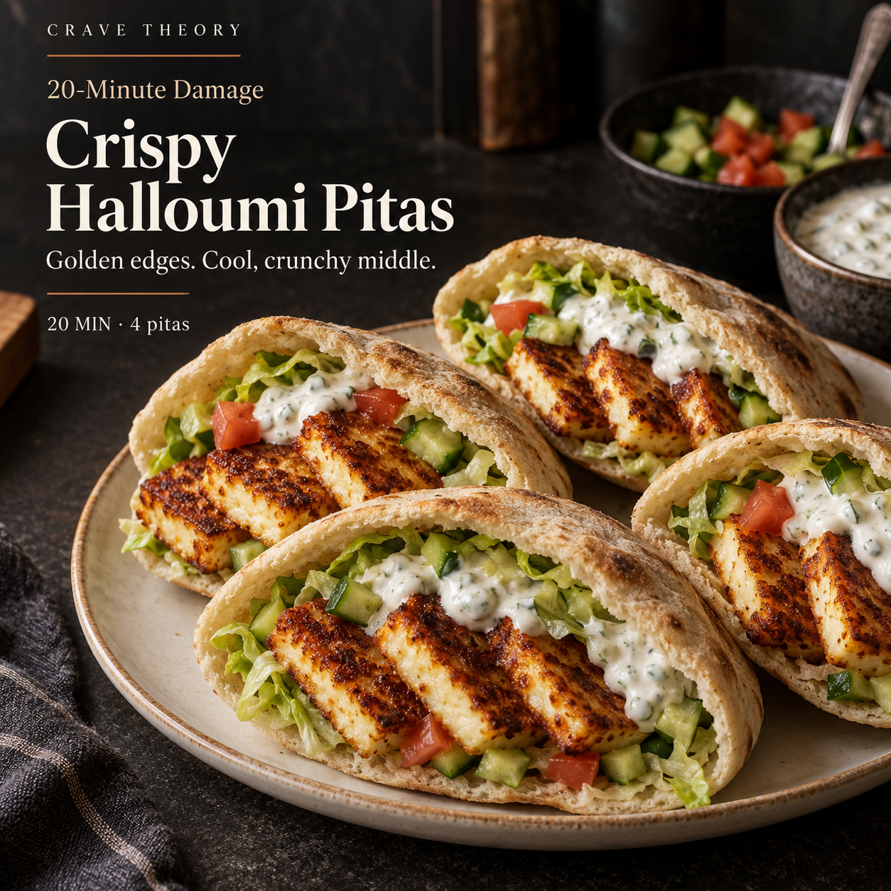 Crispy Halloumi Pitas — recipe cover