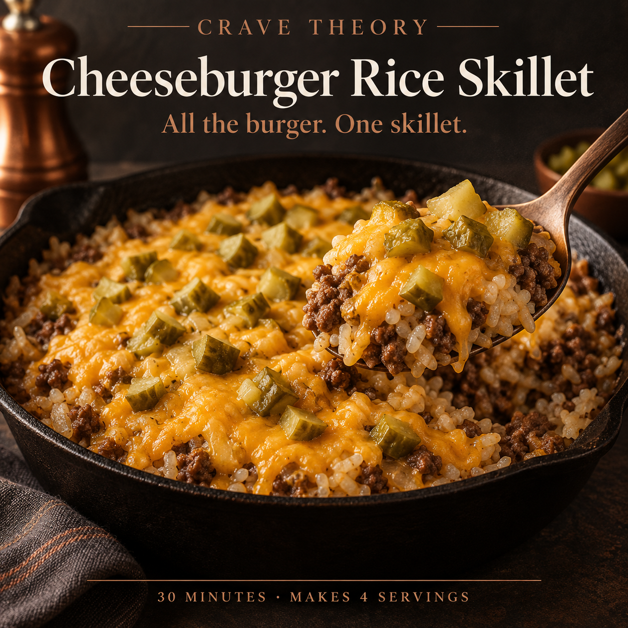 Cheeseburger Rice Skillet — recipe cover