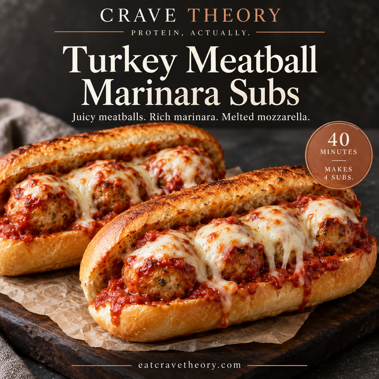 Turkey Meatball Marinara Subs — recipe cover