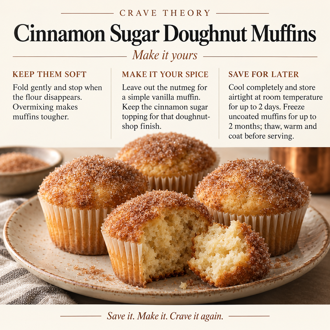 Swaps and tips for Cinnamon Sugar Doughnut Muffins