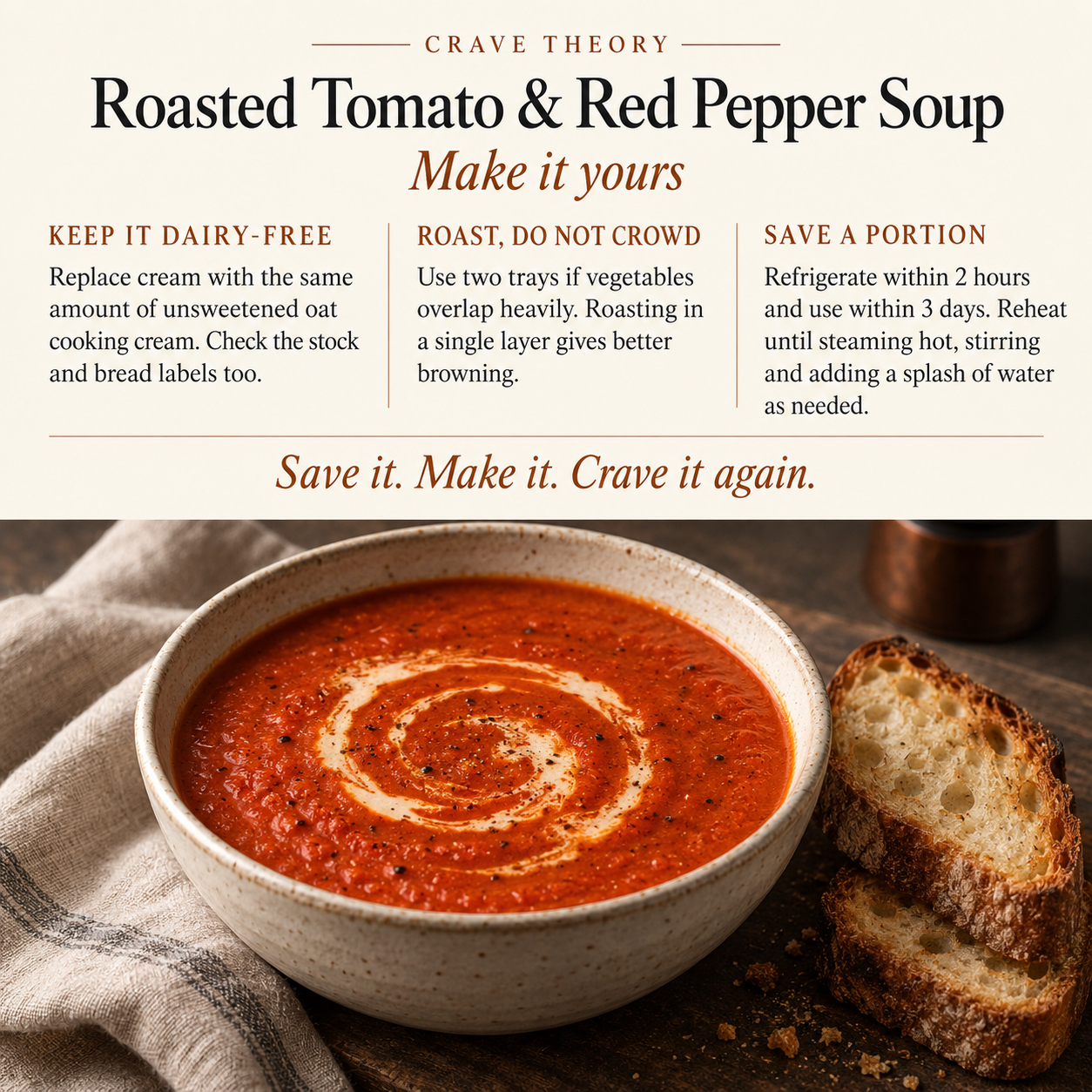Swaps and tips for Roasted Tomato & Red Pepper Soup