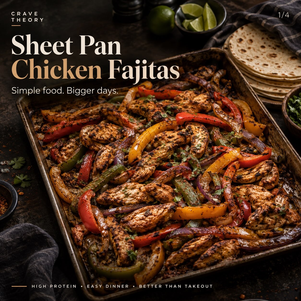 Sheet Pan Chicken Fajitas — original Crave Theory Instagram cover